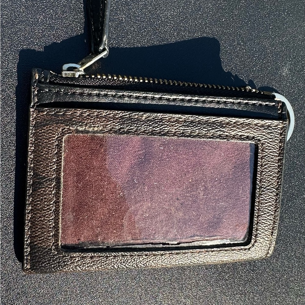 Coach Black and Brown Key & Card Holder
